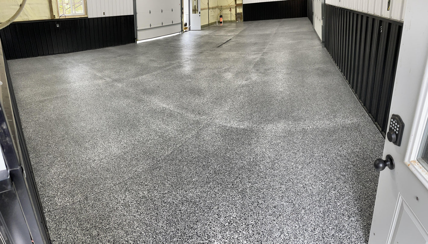 White epoxy garage flooring.